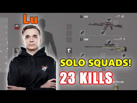 VP Lu - 23 KILLS - SOLO SQUADS! - AKM + AWM - PUBG