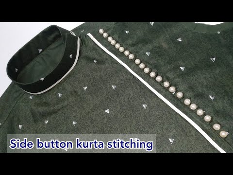 Side button Kurta design stitching | Side button placket kurta Video