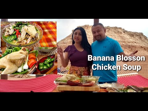 Banana Blossom Whole Chicken Soup - Outdoor Cooking  @ Bopha's Kitchen