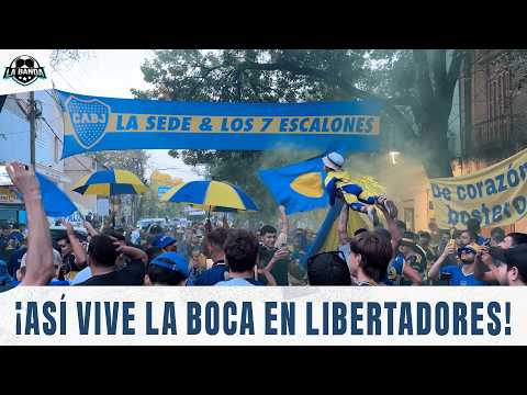 "ASÍ VIVE LA HINCHADA DE BOCA EL PARTIDO DE LIBERTADORES l LA BANDA" Barra: La 12 &bull; Club: Boca Juniors &bull; País: Argentina