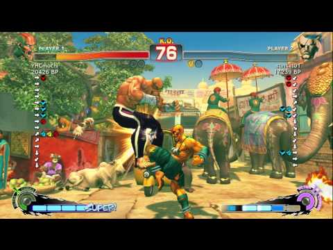 YHCmochi [Dhalsim] vs sunset01 [Sagat] SSF4 Japanese Online Ranked Matches - TRUE-HD