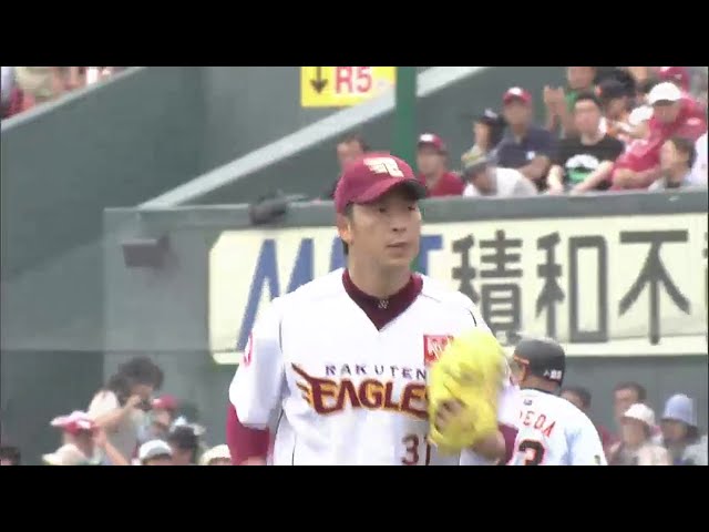 4回表 イーグルス先発・美馬 2死1・2塁のピンチも空振り三振で切り抜ける!!  2014/6/14 E-G