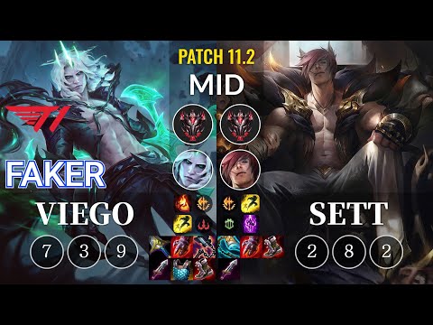 T1 Faker Viego vs Sett Mid - KR Patch 11.2