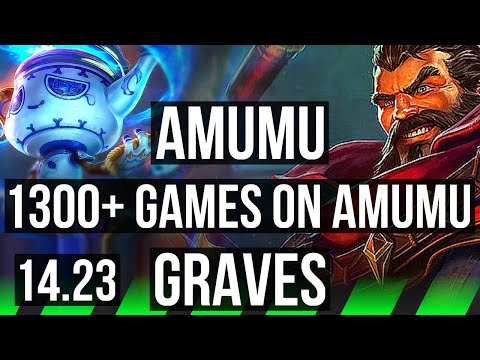 AMUMU vs GRAVES (JGL) | 1300+ games, 2/1/3 | KR Diamond | 14.23