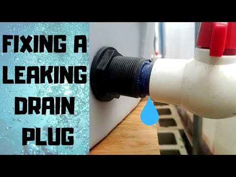 Fixing a leaking drain plug on my aquaponics fish tank (Hybrid aquaponic system)