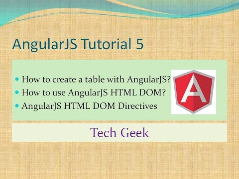 Angularjs Tutorial 5 Table Html Dom