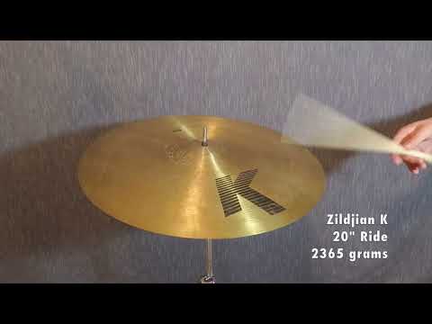 Zildjian 20 inch K Ride Cymbal 2365 grams - DEMO VIDEO (Early K) image 6
