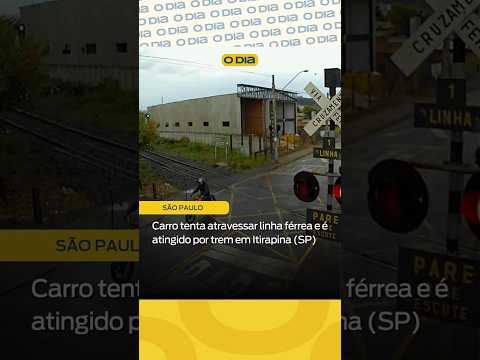 Carro tenta atravessar linha férrea e é atingido por trem em Itirapina (SP)