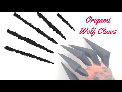 Origami Easy paper wolf claws with Ski