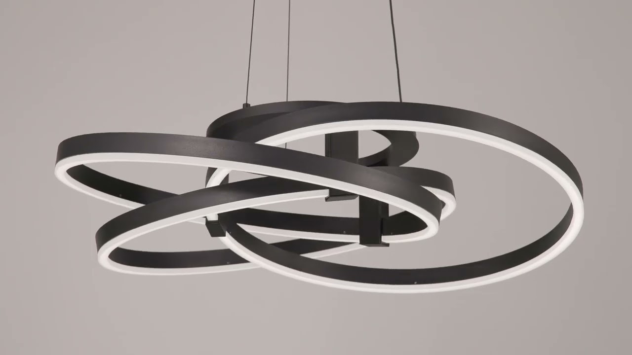 Video 1 Watch A Video About the McKenna Sanded Black LED Rings Pendant Light