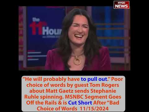 MSNBC “Bad Choice of Words” Matt Gaetz, Female Host shocked covering faces & cutting it short