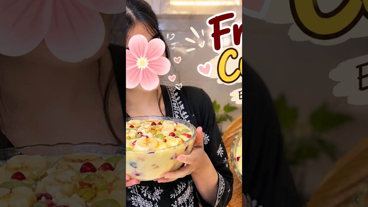 🎬Easy Fruit Custard Recipe | Creamy & Delicious Fruit Custard |Fruit Custard Recipe #trending #viral