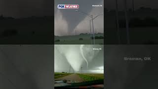 Two Large Tornadoes Form Across The Plains