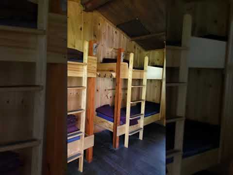 One of the larger bunkrooms, with bunks for 7; most of the rooms are 4 beds.