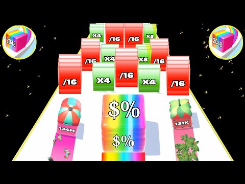 Satisfying Mobile Game New Video Jelly Run 2048 - 2048 cube puzzle gameplay walkthrough part 17
