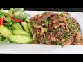 Spicy Raw Beef Salad (Larb) Lao Food ວິທີເຮັດລາບຊີ້ນມ່າເພ້ຍ