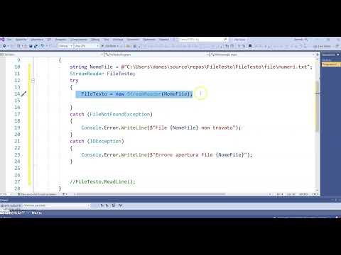 C# 9. Lettura file di testo