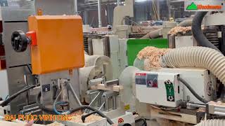 MÁY PHAY MỘNG 2 Đầu cnc 4 trục dao Woodmaster full Auto Vừa phay mộng -  Router vát cạnh 2 công đoan