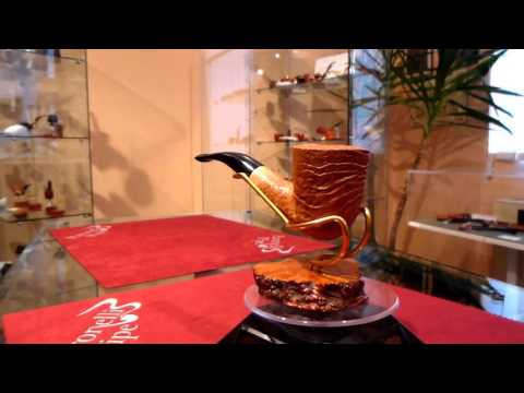 Pipa radica half bent sabbiata fatta a mano - www.paronellipipe.it