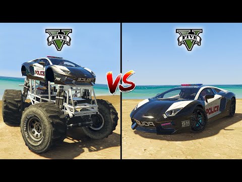Monster Truck Police Lamborghini vs Normal Police Lamborghini in GTA 5 - which is best?