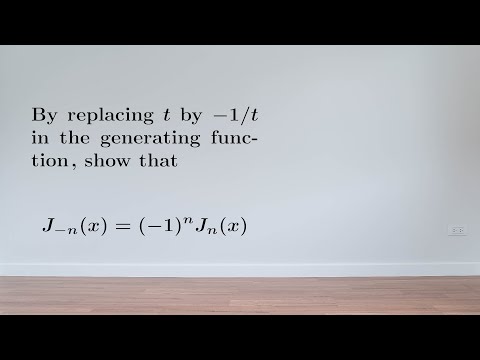 EX: Proving the parity of Bessel J through the generating function