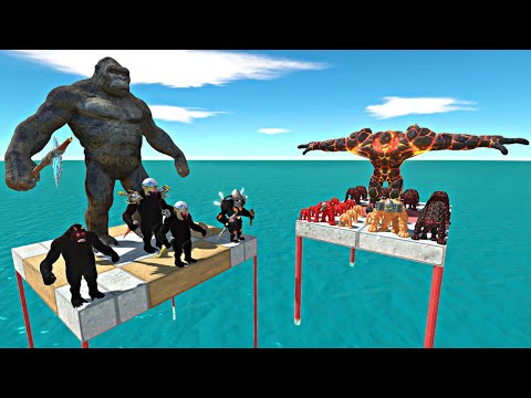 Mutant Goro Evolution + King Kong Falling and Fight Lava Golem Family Evolution Army - ARBS