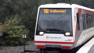 preview picture of video 'U1 Einfahrt in HH 63 / Cty Nord- DT4'