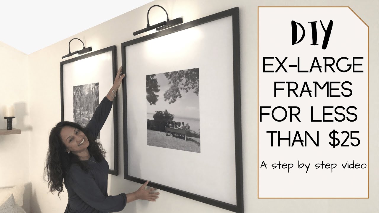 Watch video How To Make a Custom Picture Frame | Oversized DIY Photo Frame Wall Decor Now How To Make a Custom Picture Frame | Oversized DIY Photo Frame Wall Decor