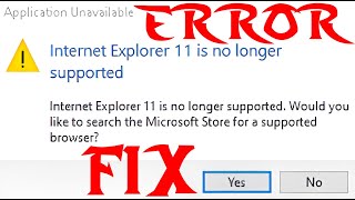 Internet Explorer 11 Is No Longer Supported Error Fix - GogetaSuperxHe