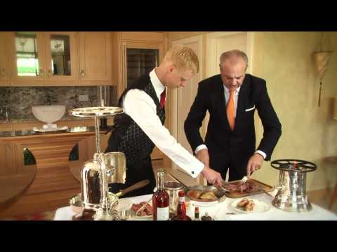 Diego Masciaga  of Waterside Inn Restaurant Prepares Canard a la Presse.