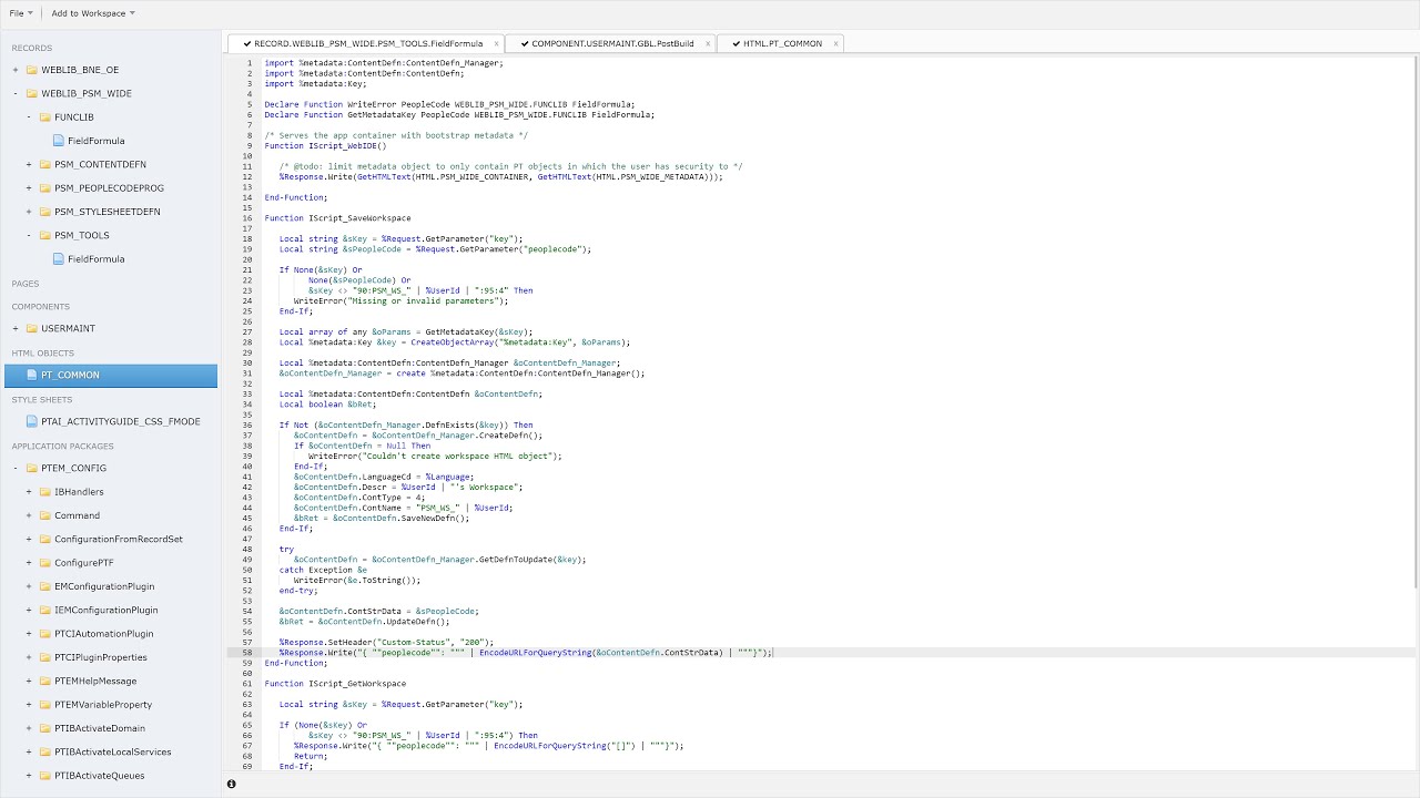 Online PeopleCode Editor