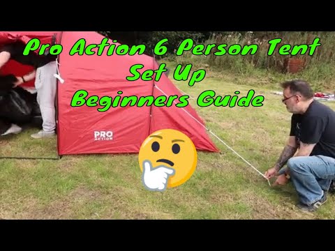 Pro Action 6 Person 3 Room Tunnel Camping Tent - Set Up Beginners Guide #camping
