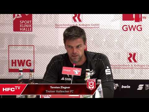 8. Spieltag: Hallescher FC - VfR Aalen | Pressekonferenz nach dem Spiel
