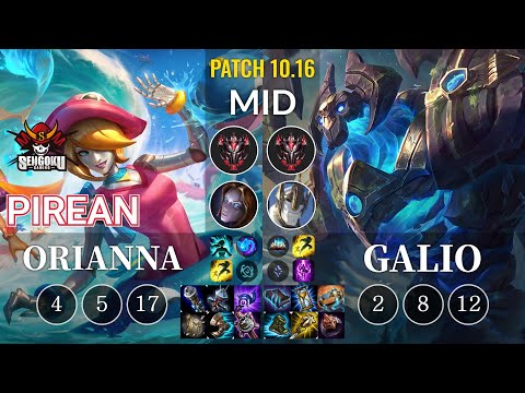 SG Pirean Orianna vs Galio Mid - KR Patch 10.16