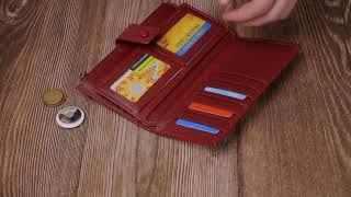 Вертикальный женский кошелек-клатч из натуральной кожи ST Leather 22535 бордовый