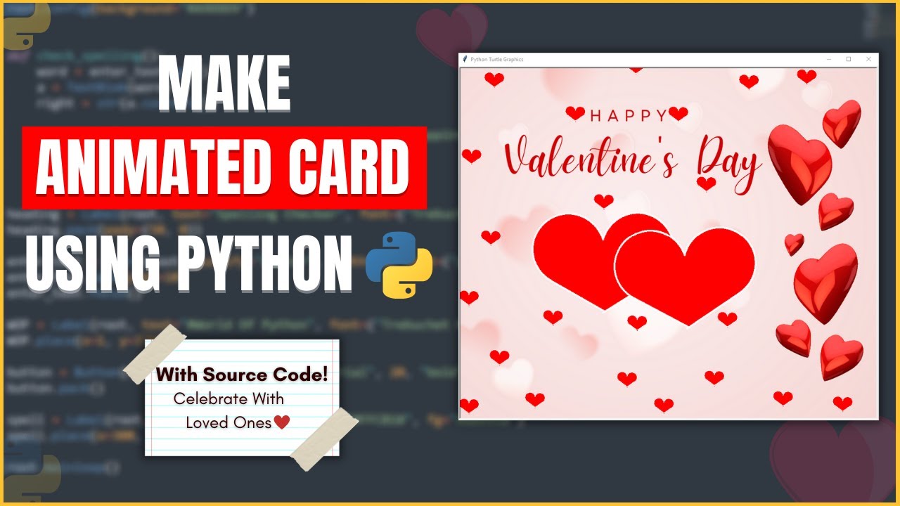 💘Valentine's Day Gift Card using Python | Wish your Loved one's using Python |Program Valentine Card