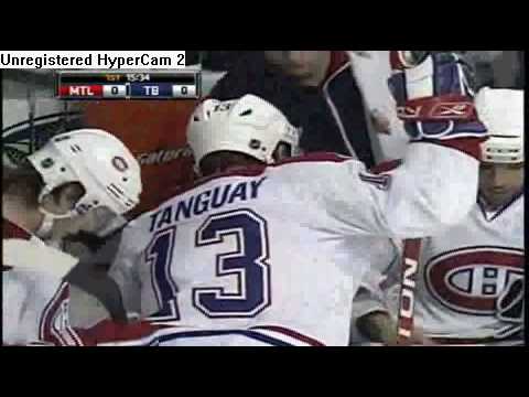 Hard hit on Tanguay by Evgeny Artyukhin