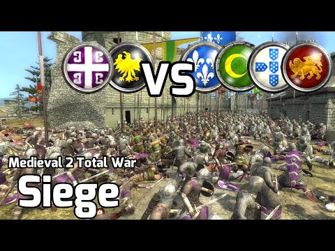Medieval 2 Total War Online Battle #203 (2vs4 Siege) - 10,000 Knights