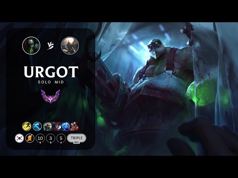 Urgot Mid vs Pantheon - KR Master Patch 13.8
