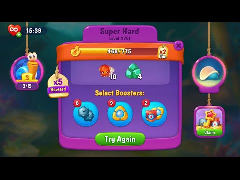 Mobile relaxing game: FishDom Level 11761 Super Hard *11 mins Gaming...complete ✅or not❓🤔🤫😉