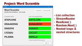 OOP Programming (VB) - 10F Word Scramble project