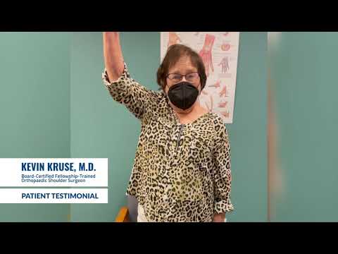 Betty is now pain free and doing great after shoulder surgery with Dr. Kevin Kruse