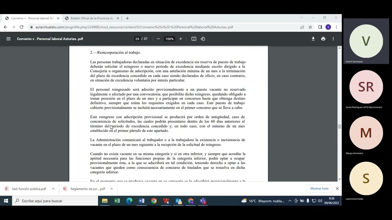 OPOSICIONES - Administración del Principado de Asturias 09/06/2022
