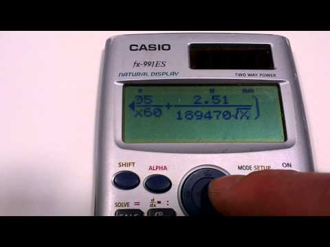 COLEBROOK-WHITE equation on a Casio fx991