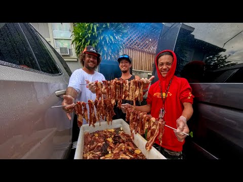 Hawaii Pig Hunting! Catch Clean and Cook! Smoked Meat! Wild Hog Hunt in Hawaii with Hunting Dogs!