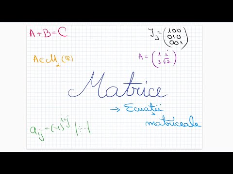 Matrice: ecuatii matriceale - clasa a XI-a