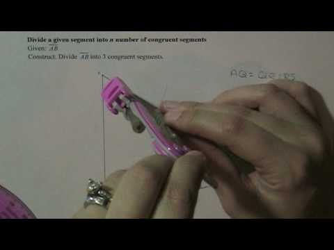 A Segment Bisector Divides A Segment Into Two Congruent Segments