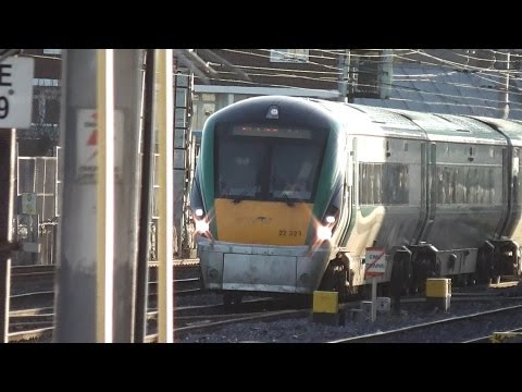 Irish Rail 22000 Class D.M.U. arriving at Pearse Station, Dublin