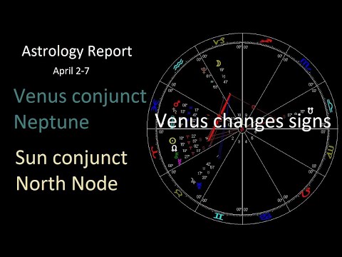 Astrology April 2 -7 2024 - Venus conj Neptune -Venus ingress Aries - Sun conj NN - Venus/Pluto