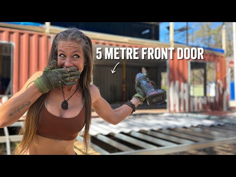 Cutting out a MASSIVE 5m front door into my container house solo!